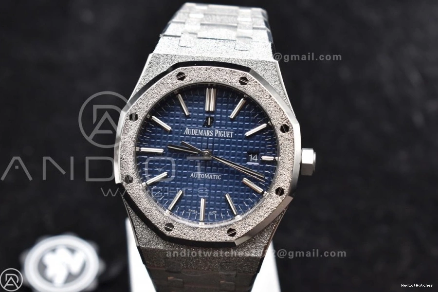 SS ZF 1:1 A Best 1095 Edition Case Textured Oak SS on Royal Frosted Versatile Blue 41mm Bracelet 15400 Dial 0412